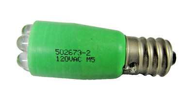  NEW APPLETON 7 LED'S E12 CANDELABRA BASE LED BULB 502673-2 120VAC GREEN LED