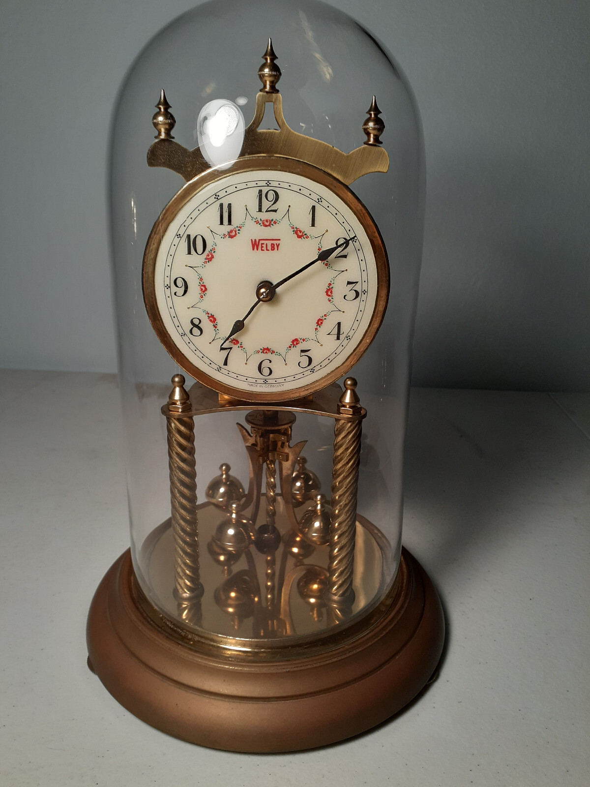 Vintage Welby German Torsion/Anniversary Clock, 12" Glass Dome, 1950s eBay