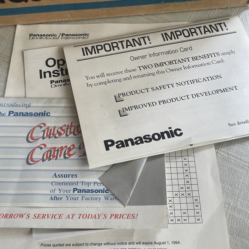 Panasonic Palmcorder IQ Palmcorder VHS-C Camcorder PV-IQ304 Battery Manual READ - Picture 10 of 12