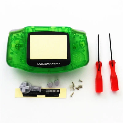 FOR GBA Paquete de carcasa verde transparente transparente para Nintendo Game Boy Advance GBA