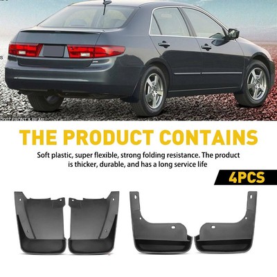 Mud Flaps Guards Splash Flares Set Front Rear For 2003 - 2007 Honda Accord Sedan