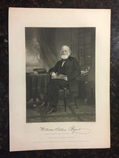 William Cullen Bryant 1860's Steel engraving from Johnson & Fry Co 1860's