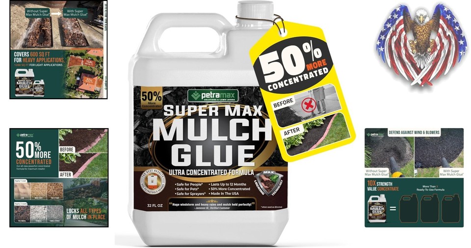 SuperMax Mulch Glue Spray Mulch Lock Rock Glue Fast Drying Long