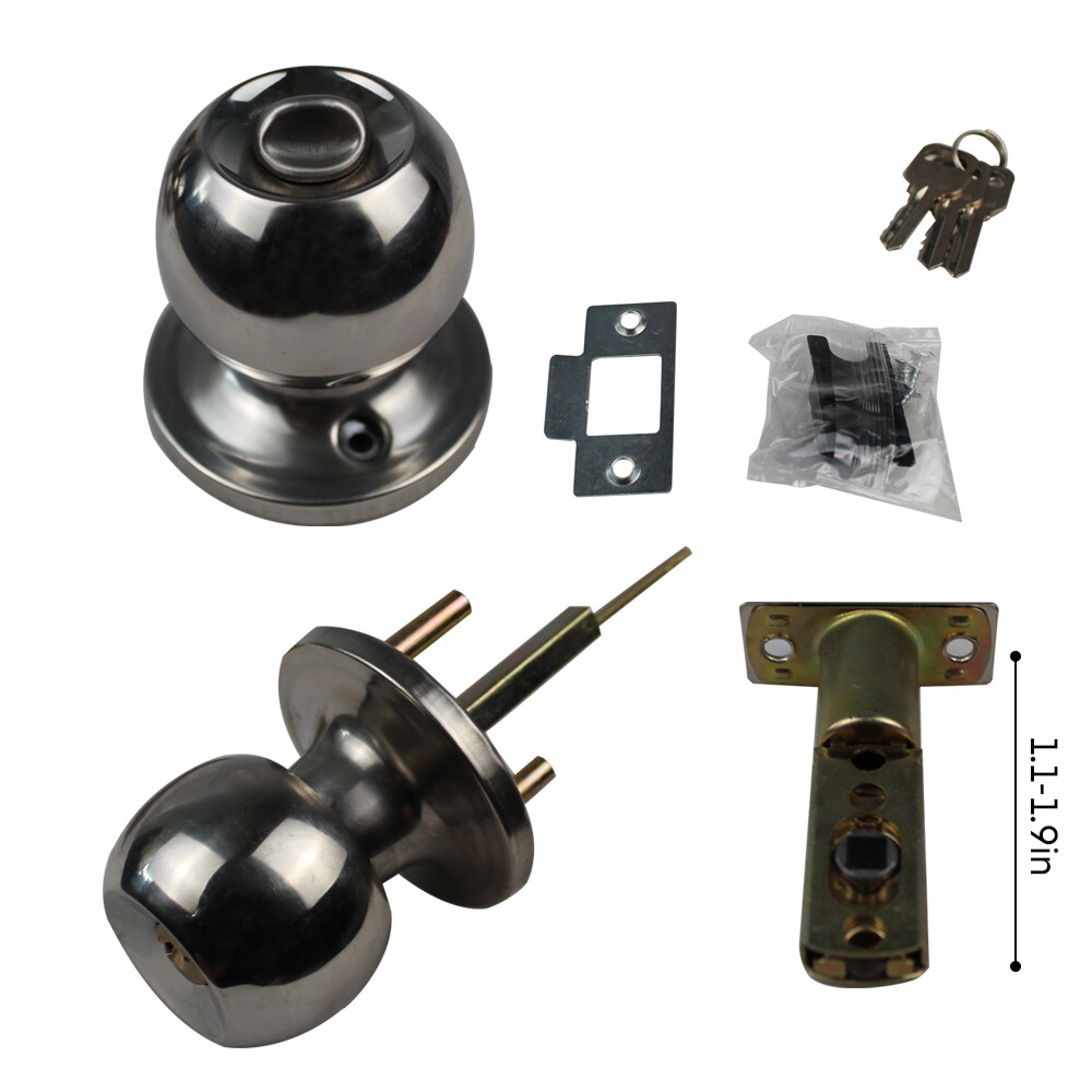Door Knob House Round Ball Privacy Door Locks Removable Latch with Lock