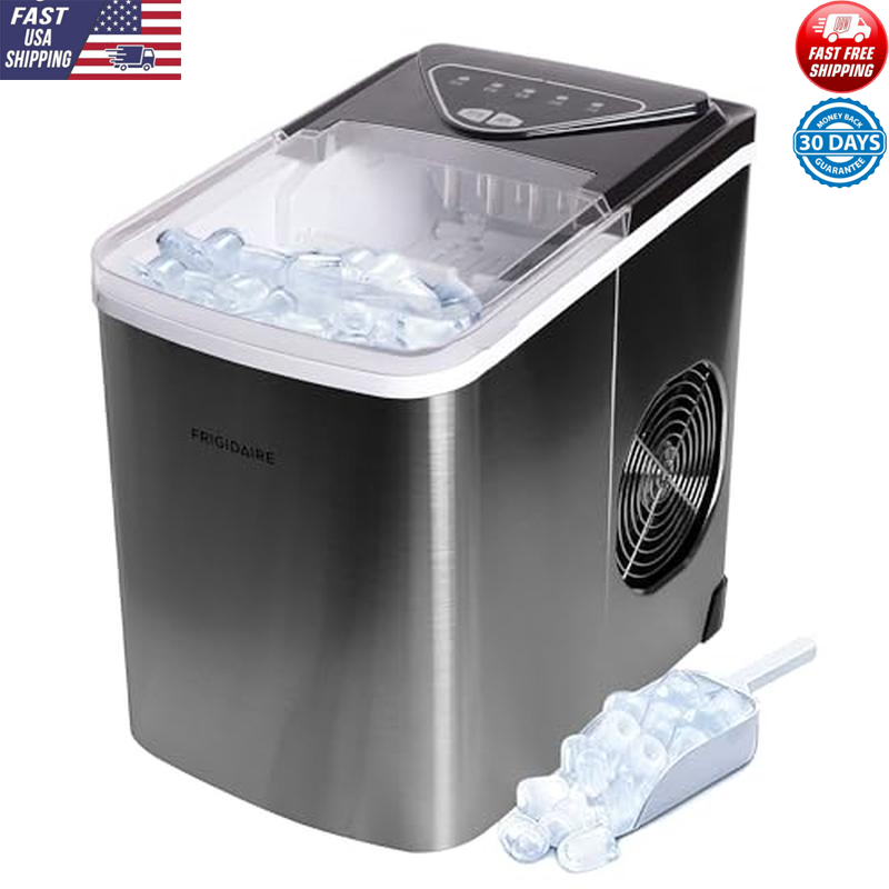 Countertop Ice Maker 26 Lbs Daily Production Quiet Stainless Steel Custom Sizes