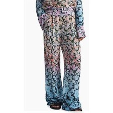 Reiss Serena Floral Print Wide Leg Trousers Floral Pants Size 8 NWOT