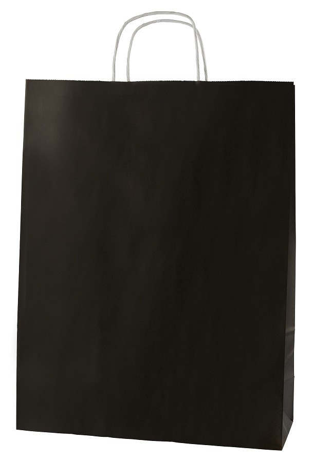 20 Large Black Paper Kraft Bags with Twisted Handles, Shops, Fashion Outlets Bag