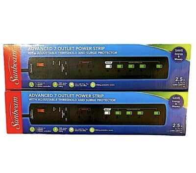Sunbeam Advanced 7 Outlet Power Strip With Surge Protector Lot of 2.