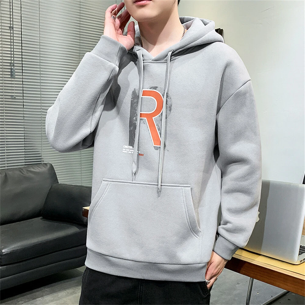 Mens Baggy Hoodie Workout Top Casual Hooded Coat Hip Hop Fashion Sweatshirt  | eBay