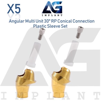x5 Angular Multi Unit Prosthetic System 30° Conical Connection RP Plastic Set