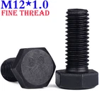 M12 - 1.0 Fine Pitch Full Thread Hex Cap Head Bolts Screws Grade 8.8 Alloy Steel