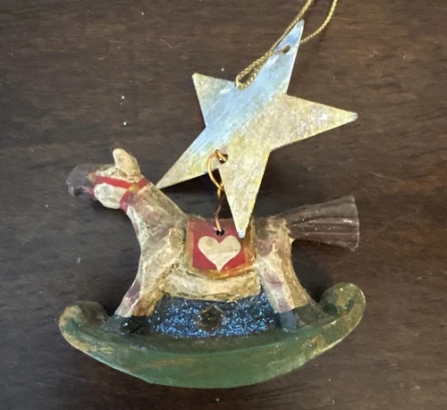 Rocking Horse Christmas Ornament Pam Schifferl Midwest Cannon Falls 2½in Vintage
