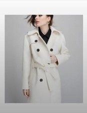 Burberry Cream/White Double Breasted Belted C...