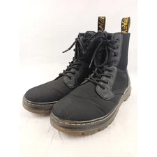 Dr Martens Combs Black Nylon Canvas Combat Boots Mens 9 Womens 10