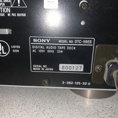 SONY ソニー DEGITAL AUDIO TAPE DECK DAT デッキ DTC-59ES DTC-59ES Digital Audio Tape Deck Dat | eBay