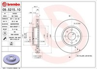 2X Brembo 09.5215.10 Bremsscheibe Vorne FüR Alfa Romeo Fiat Lancia