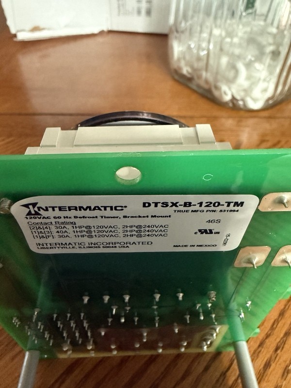True 831994 Defrost Timer, DTSX-B-120 with Bracket, No Enclosure