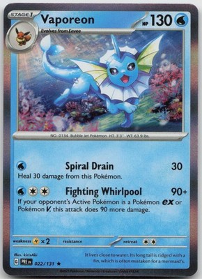Vaporeon 022/131 SV: Prismatic Evolutions Holo