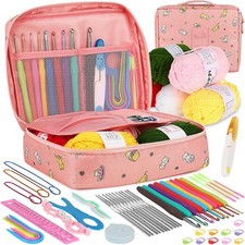 Complete Crochet Kit for Beginners - 59 Pieces of Yarn and Tools