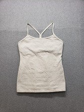 Lululemon Tank Top 10 Light Beige Built In Bra Yoga Run Performance Lightweight
