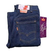 Vintage 80's Levi's 705 Girls Super Straight Leg Jeans 22x28 10 Dark Wash NOS