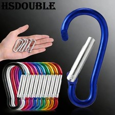 10 PCS Aluminum Carabiner D Shape Spring Clip Snap Key Hook Keychain Buckle