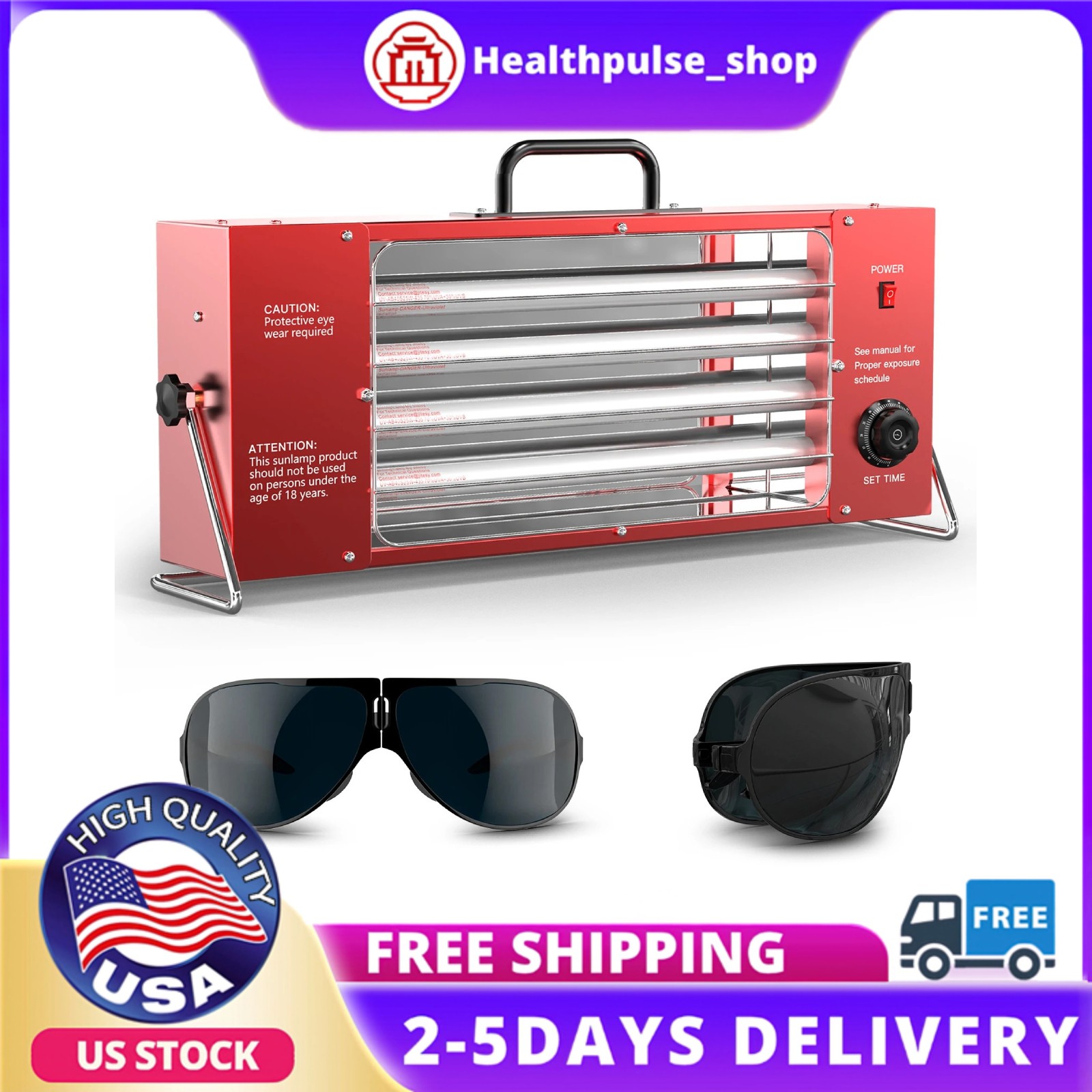 Home Ultraviolet Tanning lamp For Indoor Adjustable UVA UVB Light Solarium Lamp