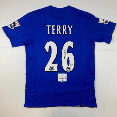 Autographed/Signed John Terry Chelsea FC Blue Soccer Jersey