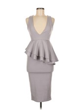 Boohoo Women Gray Cocktail Dress 6