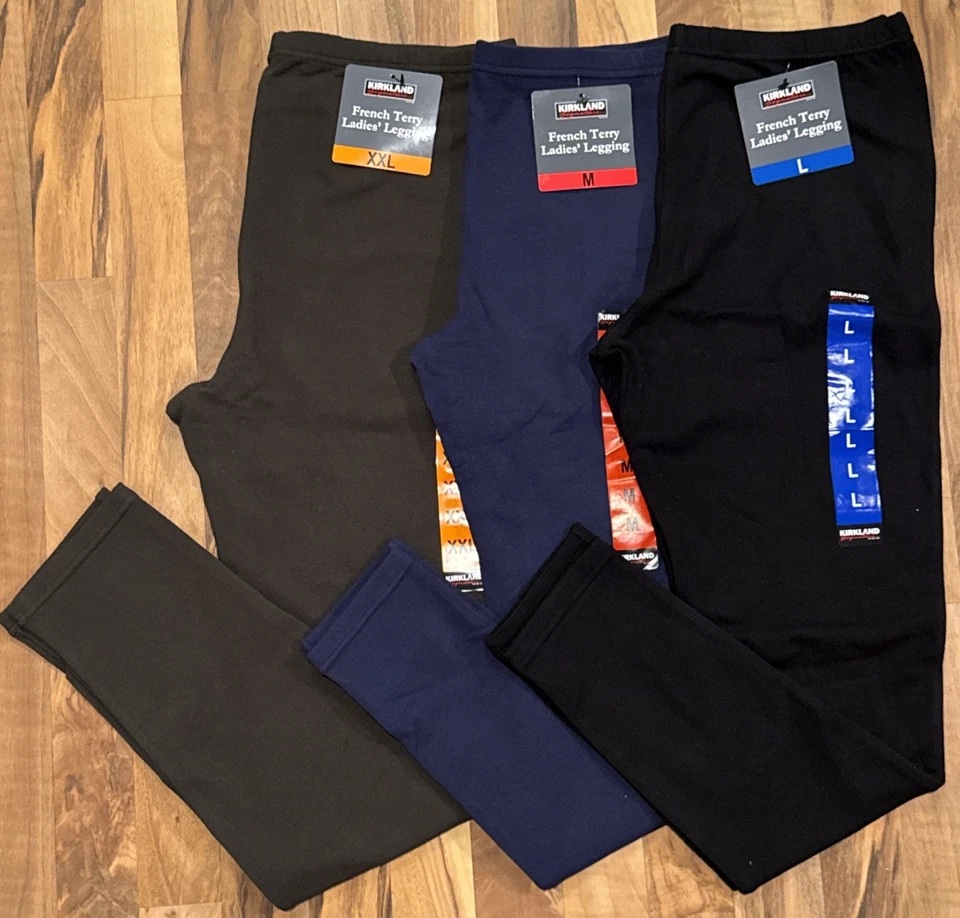 Женские леггинсы стрейч Kirkland Signature (размер XXL) French Terry без застежек оливковые - Изображение 3 из 4