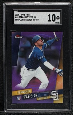 2019 Finest Purple Refractor /250 Fernando Tatis Jr #85 SGC 10 GEM Rookie RC 0ls