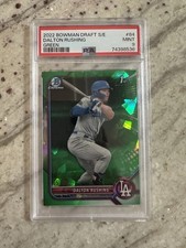 2022 Bowman Chrome 1st Draft Dalton Rushing  Sapphire Edition Green 35/50 PSA 9 