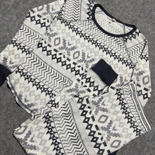 Victoria's Secret Pajama Set Size Medium Top Bottom Fireside Thermal Aztec Print