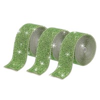 3 Rollen 1 Zoll 3 Yards Selbstklebendes Kristall Strassband HellgrüN