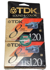 2 Pack - TDK HS120 8mm Video Cassette Tape 120 Min Camcorder Tape - NEW