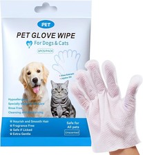6Pcs Pet Grooming Gloves Wet Wipes For Dogs And Cats Dog Cleaning Glove Wipes US