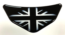 UK Large 150mm Black/Union Jack -  Car - Motorcycle Chevron Sticker - DOMED GEL