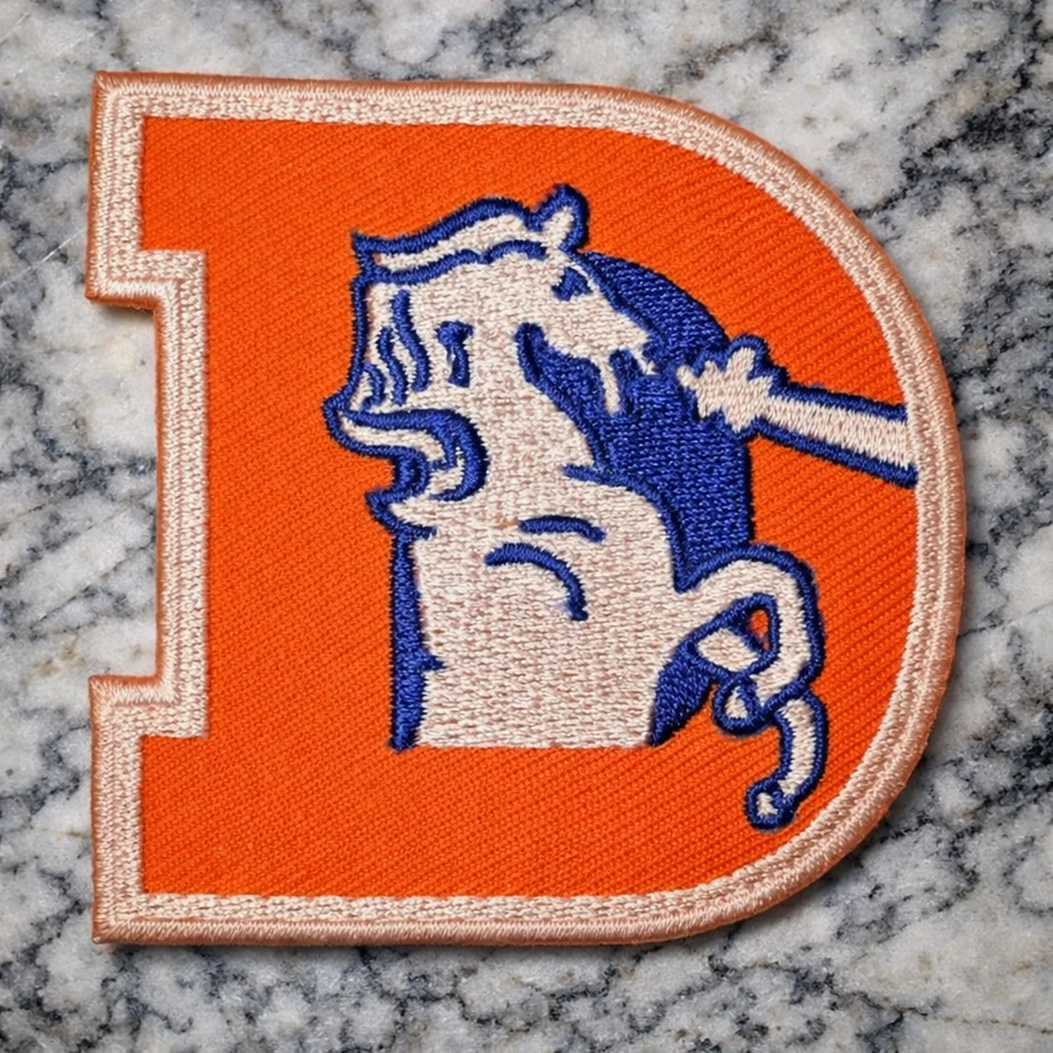 DENVER BRONCOS NFL EMBROIDERED IRON ON PATCH 2.5" X 2.5" FAST FREE SHIPPING - Image 1 of 1