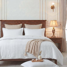 Waffle Weave Duvet Cover Queen - 100 Cotton Breathable Bedding Set, Easy Care,