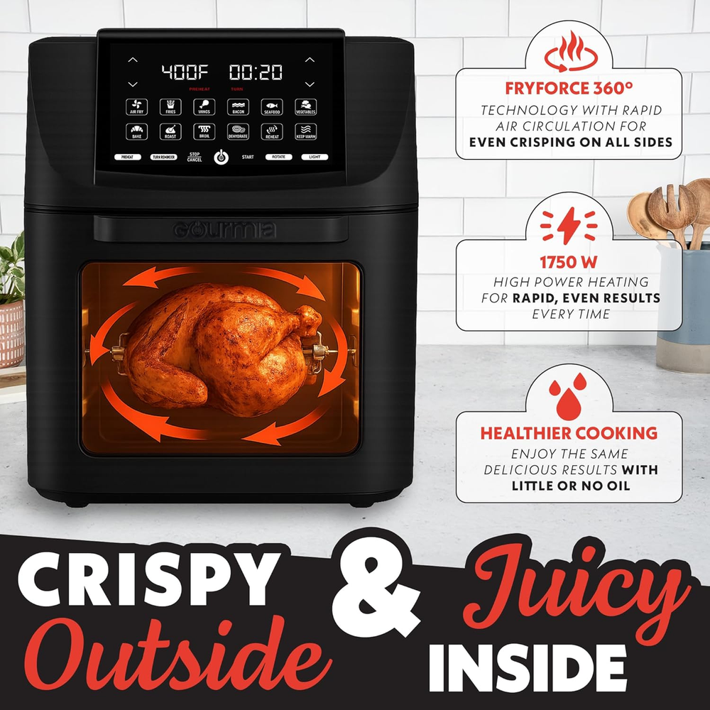 14-Quart Digital Air Fryer Toaster Oven Combo with Multi-Function Cooking