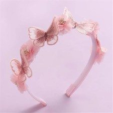 Handmade Butterfly Flower Girls Pink Fashionable Simulated Mesh 12CM 13.5CM 5 