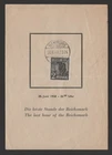 Germany 1948 souvenir card last day last hour of the Reichsmark