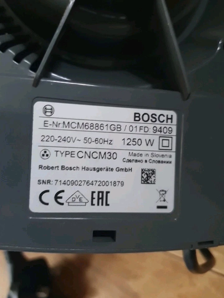 Bosch Kitchen 1250W Graphite Food Processor Base Unit Motor MCM68861GB - Image 2 of 4