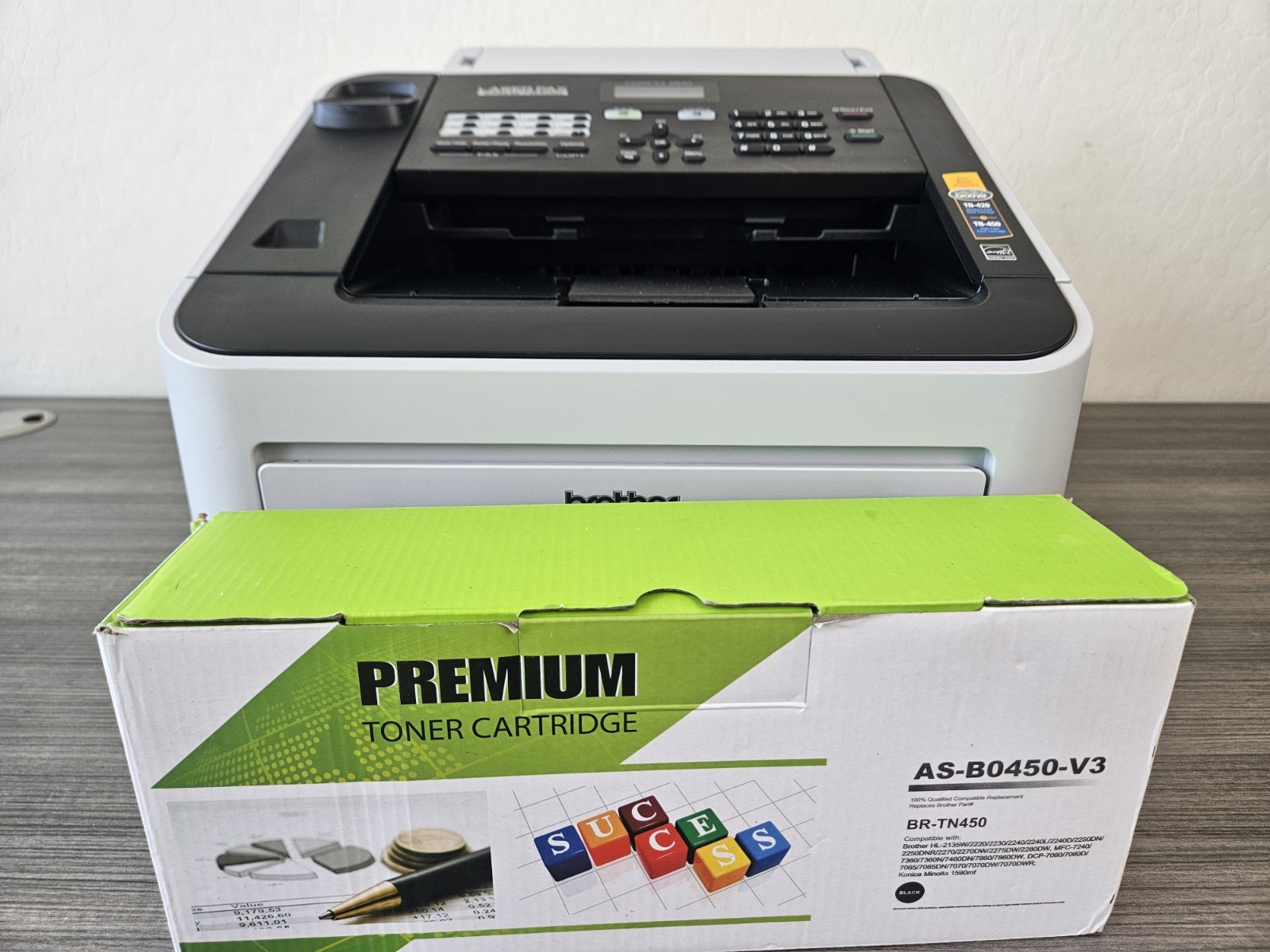 Brother IntelliFax-2840 Laser Fax 2022 Model 682 Pages With New Sealed Toner