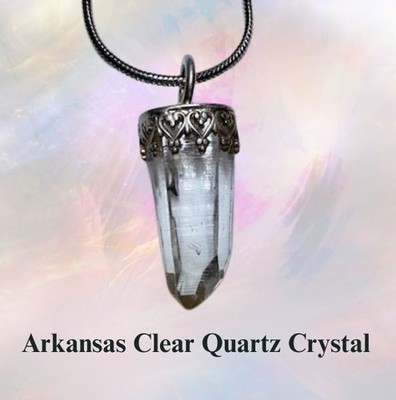 Arkansas Quartz Crystal 925 Pendant magic healing energy handmade by By JKL 490