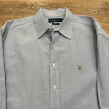 Ralph Lauren Yarmouth Oxford Shirt Blue Men's 17.5 32/33 Long Sleeve