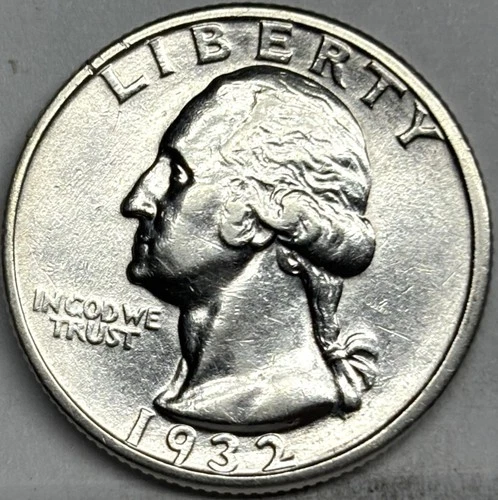 1932-S Washington Silver Quarter, AU+, San Francisco Mint￼