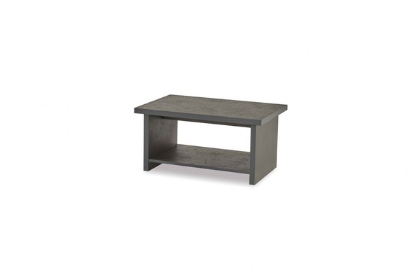 Couchtisch Grau Einfarbig Modern Arbeitszimmer Rechteckig Form Mit Regal-image
