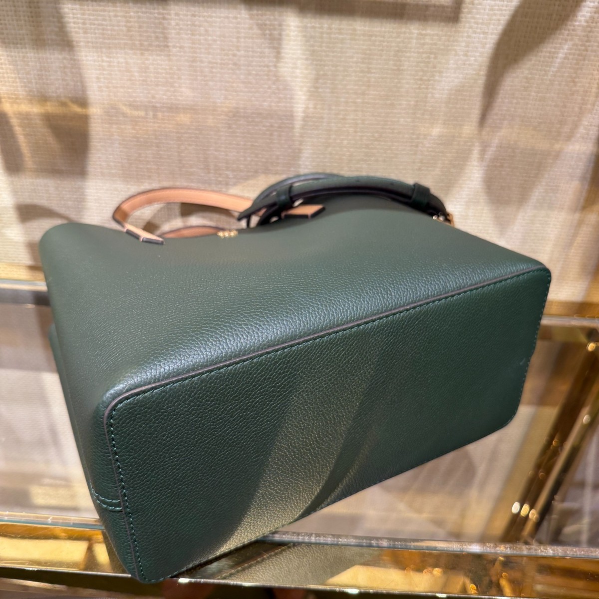 Tory Burch Blake Small Tote 177133 Basil Pebbled Leather $350 | eBay