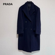 PRADA Wool Double Breasted Long Coat Size 44 ...